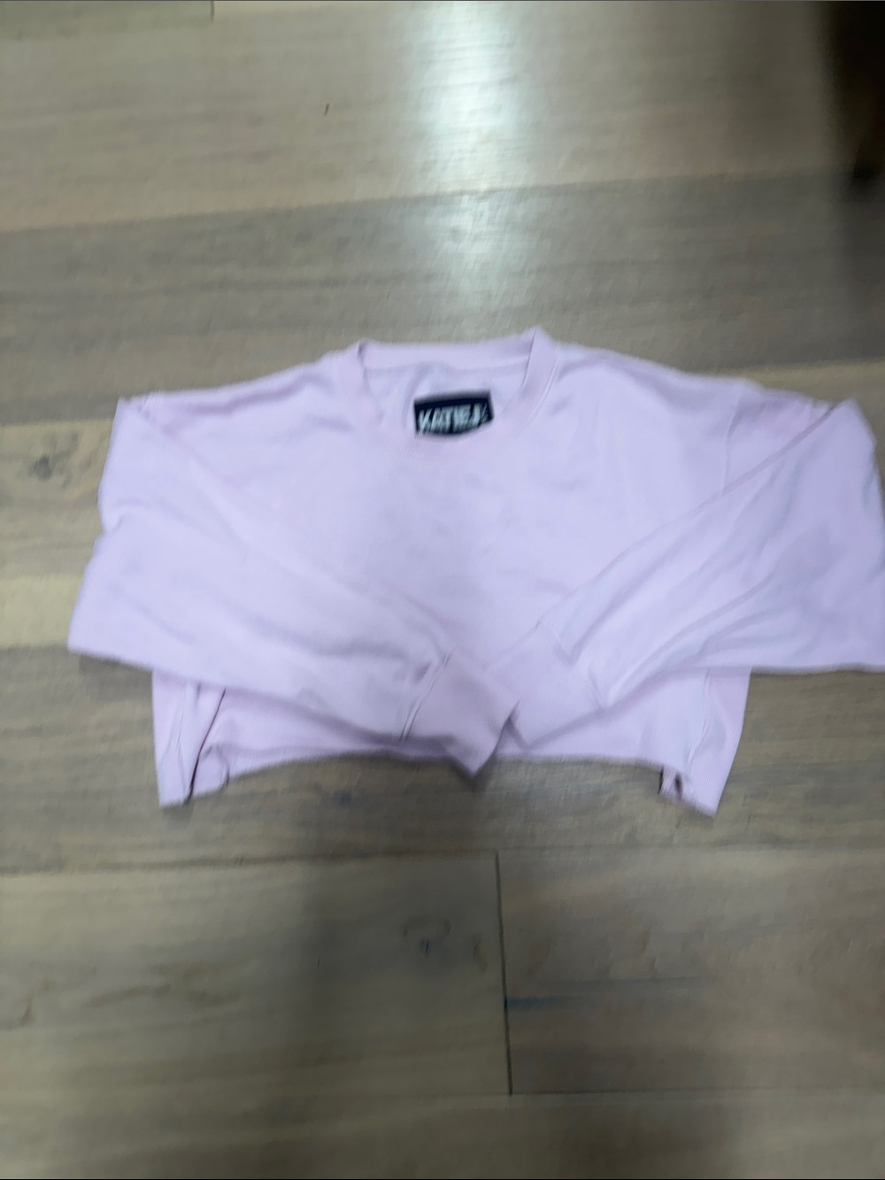 KATIE J. Cropped Sweatshirt in Light Pink small